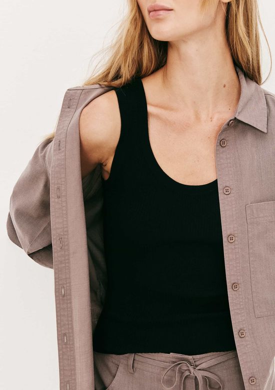 Foto do produto: Regata Feminina Canelada Decote U - Preto