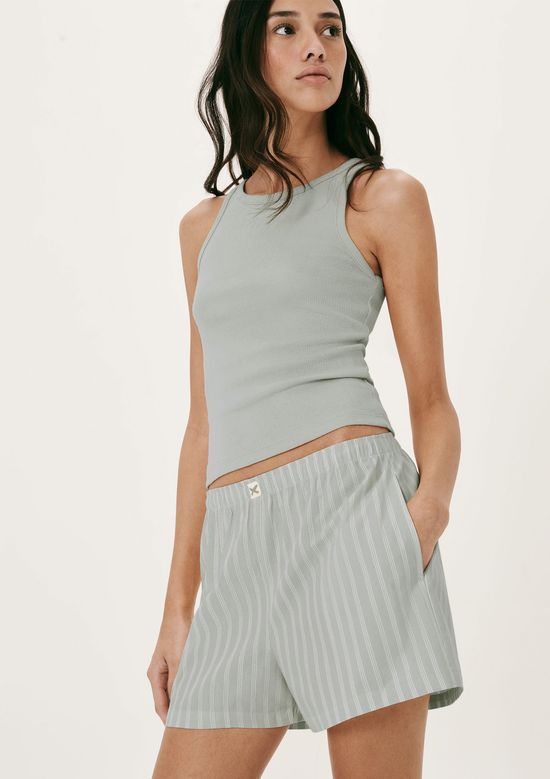 Foto do produto: Pijama Curto Feminino Listrado - Azul