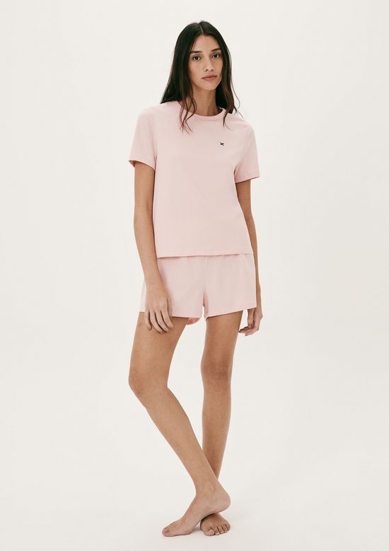 Foto do produto: Pijama Curto Feminino Malha De Algodão - Rosa