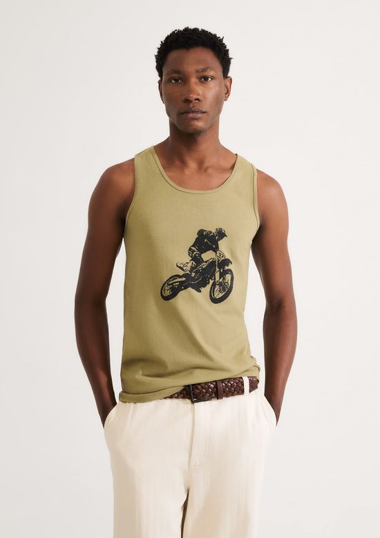 Foto do produto: Regata Básica Masculina Slim Em Malha - Verde