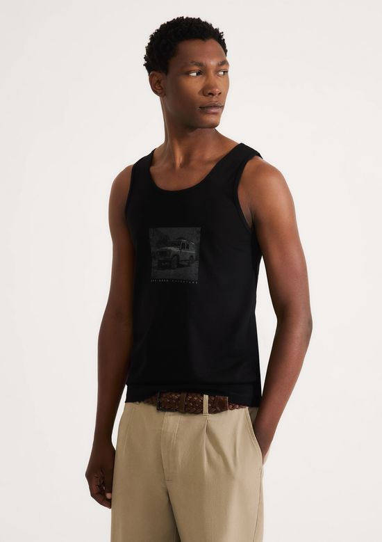 Foto do produto: Regata Básica Masculina Slim Em Malha - Preto