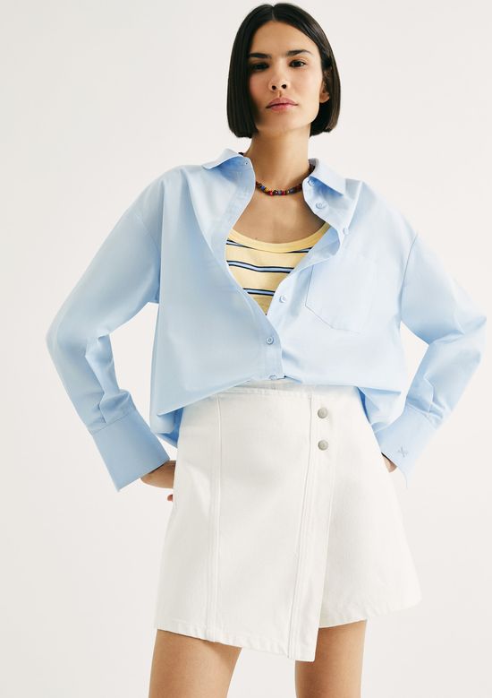 Foto do produto: Shorts Saia Cintura Média Em Sarja - Branco