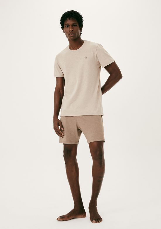 Foto do produto: Pijama Curto Masculino Algodão Flamê - Bege