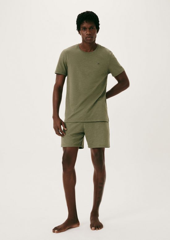 Foto do produto: Pijama Curto Masculino Algodão Flamê - Verde