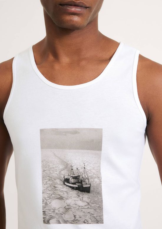 Foto do produto: Regata Básica Masculina Slim Em Malha - Branco