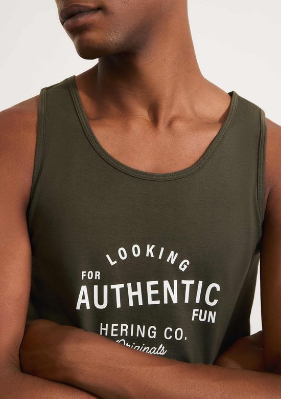 Foto do produto: Regata Básica Masculina Slim Em Malha - Verde