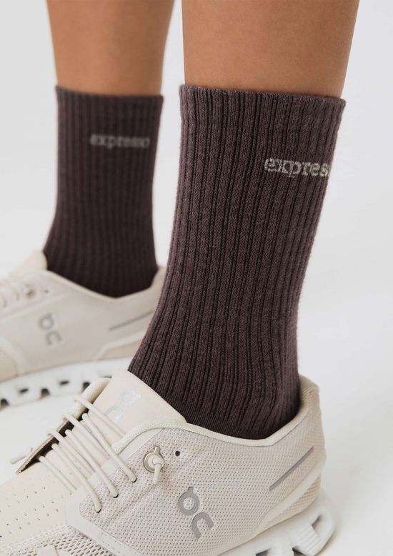 Foto do produto: Kit 2 Meias Esportivas Feminina Cano Alto - Multicolorido