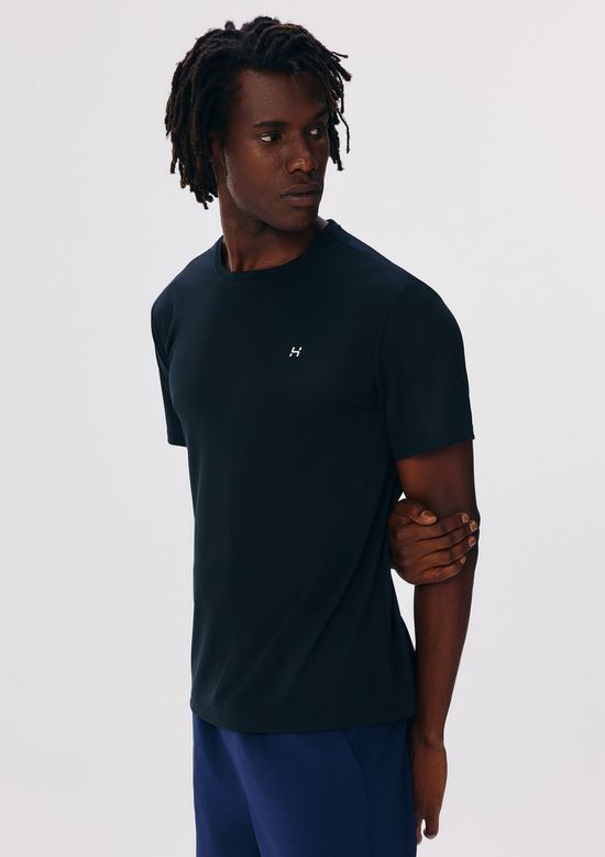 Foto do produto: Camiseta Esportiva Masculina Manga Curta Com Refletivo Easy Care - Preto