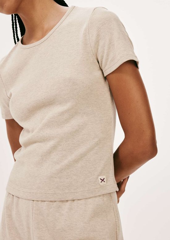 Foto do produto: Pijama Curto Feminino Em Ribana Canelada - Bege