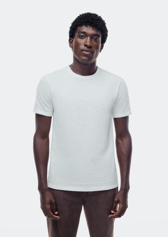 Foto do produto: Camiseta Masculina Manga Curta Em Malha Texturizada - Off white