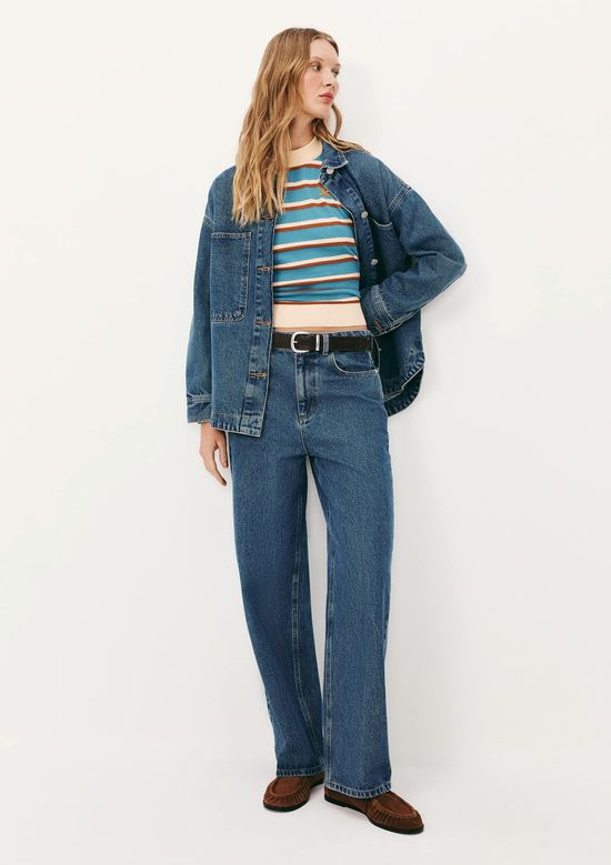 Foto do produto: Calça Jeans Feminina Reta Cintura Alta - Azul