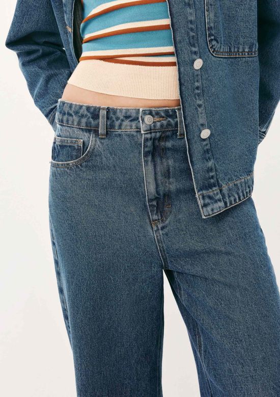 Foto do produto: Calça Jeans Feminina Reta Cintura Alta - Azul