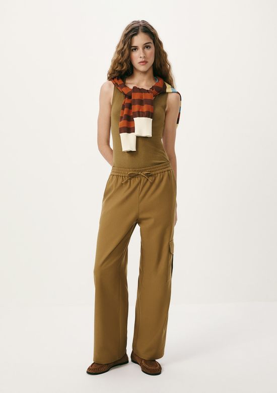 Foto do produto: Calça Feminina Cós Elástico Bolso Cargo - Verde