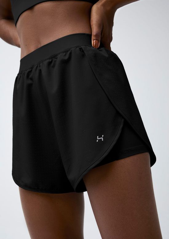 Foto do produto: Shorts Esportivo Feminino Runner Texturizado - Preto