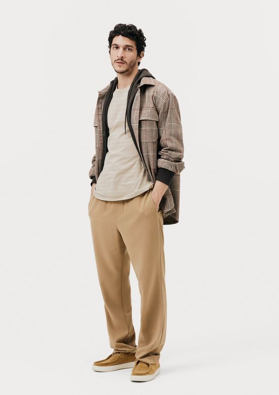 Foto do produto: Camiseta Masculina Manga Curta Em Malha Texturizada - Bege