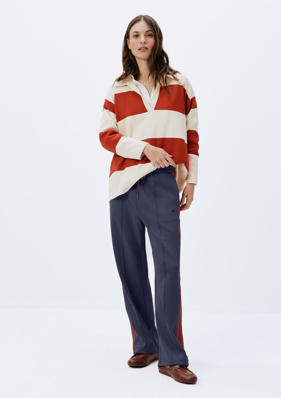 Foto do produto: Calça Feminina 1990 Cintura Alta Com Faixa - Azul