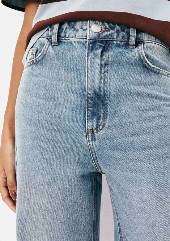 Foto do produto: Calça Jeans Feminina Wide Leg Cintura Alta - Azul