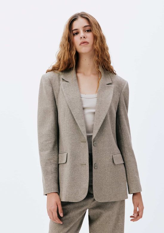 Foto do produto: Blazer Feminino Oversized Em Lã - Cinza