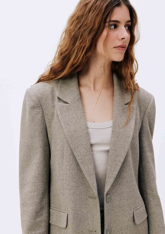 Foto do produto: Blazer Feminino Oversized Em Lã - Cinza