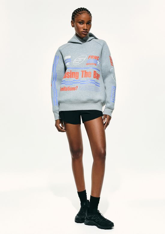 Foto do produto: Blusão Feminino Oversized Estampado Hering Sports + Frnc - Cinza
