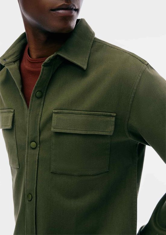 Foto do produto: Camisa Masculina Manga Longa Em Sarja - Verde