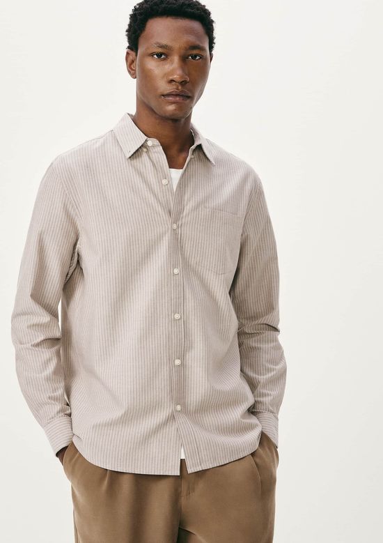 Foto do produto: Camisa Masculina Manga Longa Fio Tinto Listrada - Bege