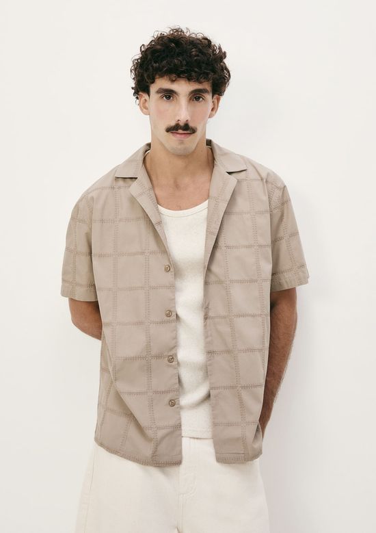 Foto do produto: Camisa Masculina Manga Curta Ampla - Bege