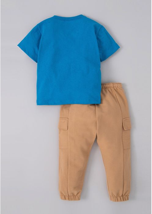 Conjunto Infantil Menino Jogger Comfort Com Estampa Toddler - Azul