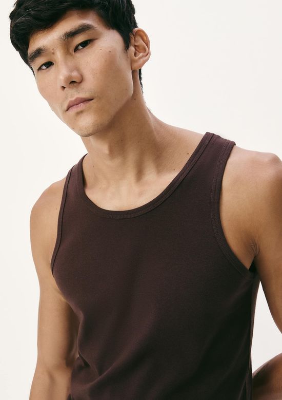 Foto do produto: Regata Básica Masculina Slim Em Ribana Canelada - Marrom