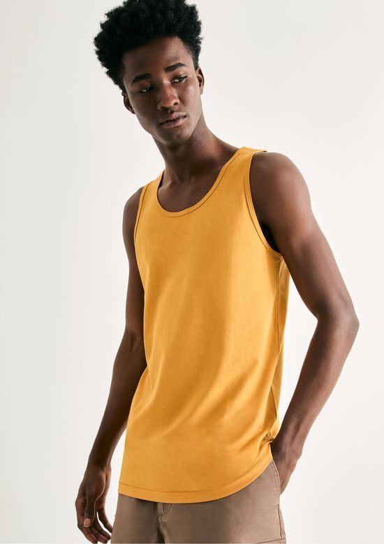 Foto do produto: Regata Básica Masculina Slim - Amarelo