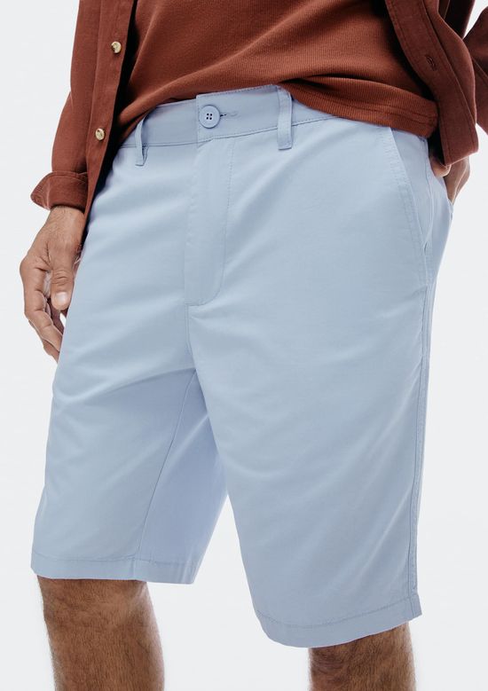 Foto do produto: Bermuda Básica Masculina Chino Reta Em Sarja - Azul