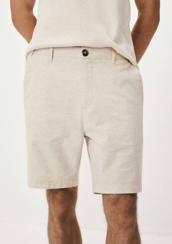 Foto do produto: Bermuda Masculina Reta Com Linho - Natural