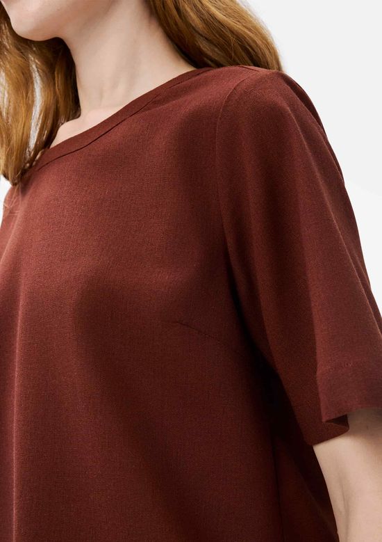 Foto do produto: Blusa Feminina Manga Média Com Linho - Vinho