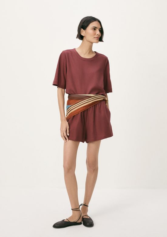 Foto do produto: Blusa Feminina Manga Média Com Linho - Vinho