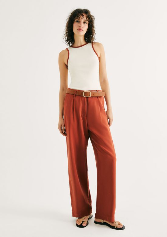 Foto do produto: Calça Feminina Reta Cintura Alta Peach Touch - Terracota