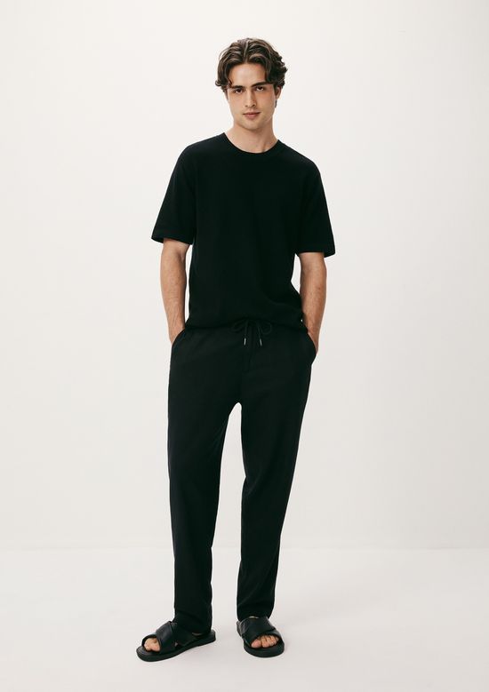 Foto do produto: Calça Masculina Reta Em Linho - Preto