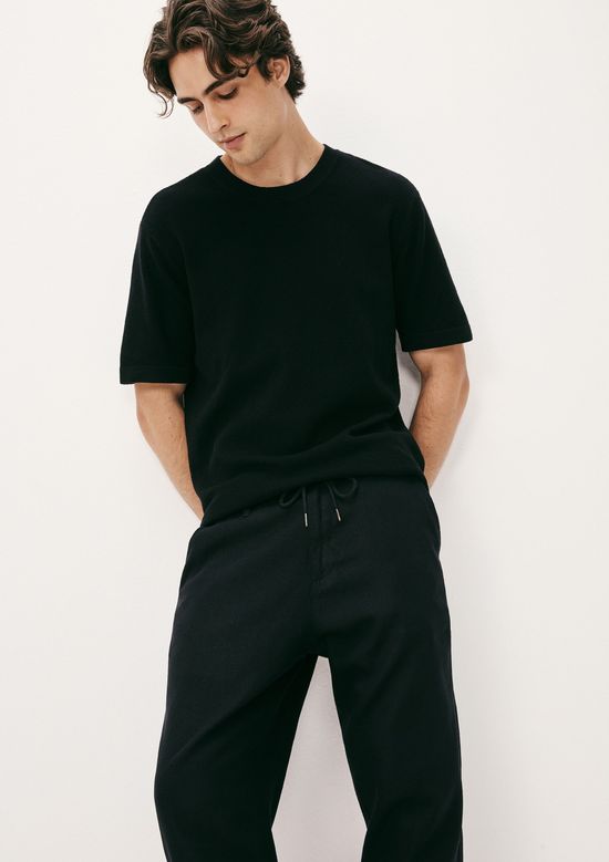 Foto do produto: Calça Masculina Reta Em Linho - Preto