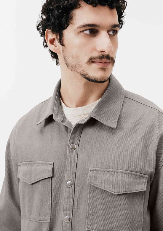 Foto do produto: Camisa Masculina Regular em Sarja - Cinza