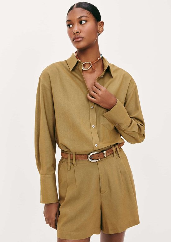 Foto do produto: Camisa Feminina Manga Longa Oversized - Marrom