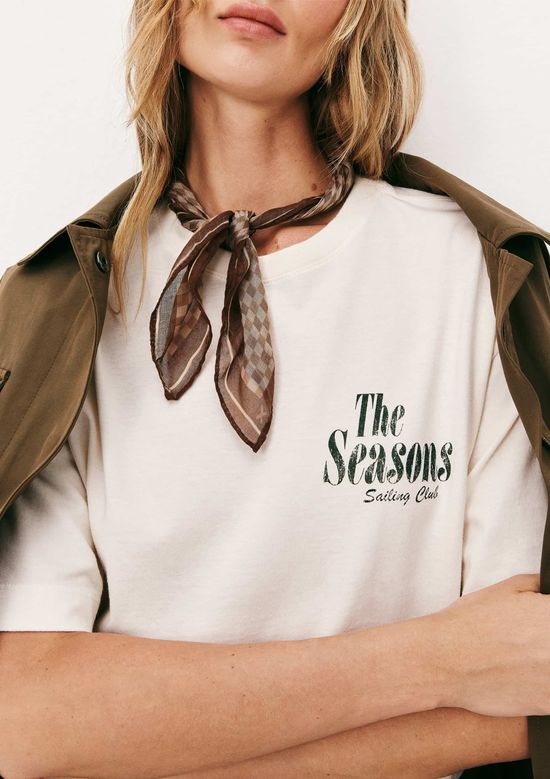 Foto do produto: Camiseta Feminina Manga Curta Oversized - Creme