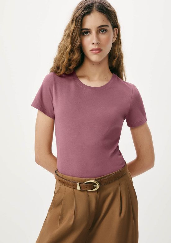 Foto do produto: Camiseta Básica Feminina Slim World - Rosa