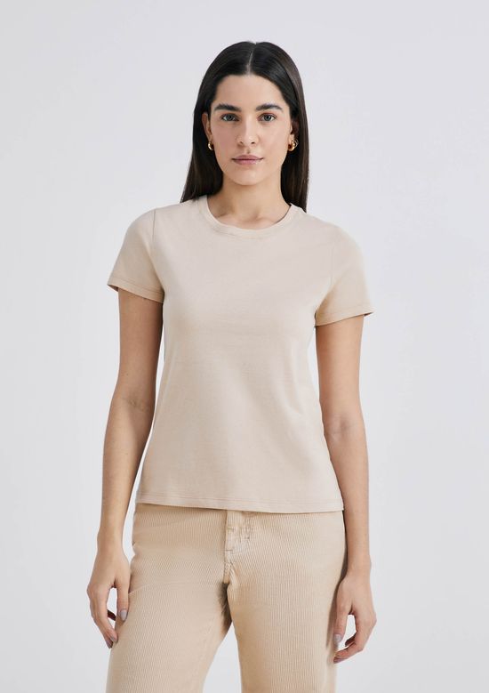 Foto do produto: Camiseta Básica Feminina Slim World - Bege