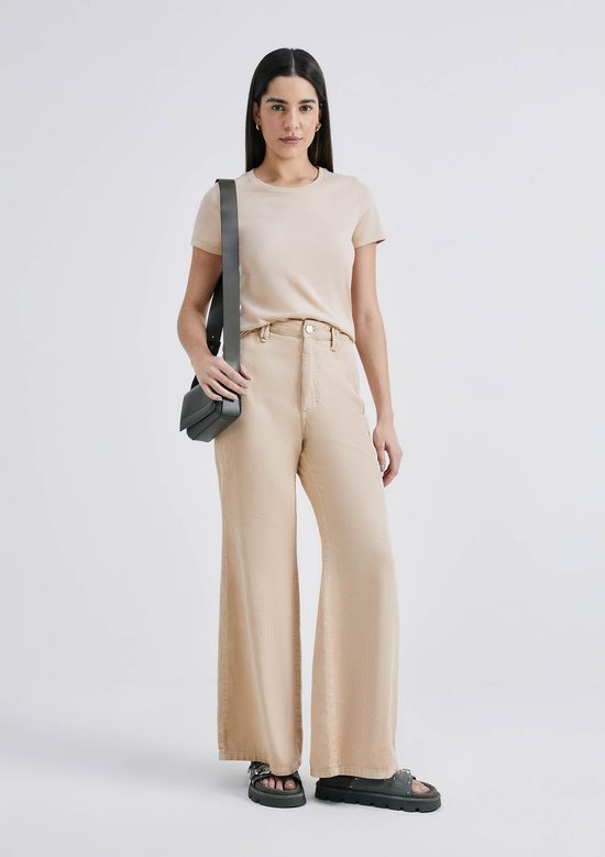 Foto do produto: Camiseta Básica Feminina Slim World - Bege