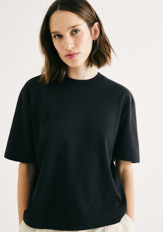 Foto do produto: Camiseta Básica Feminina Manga Curta Mid - Preto