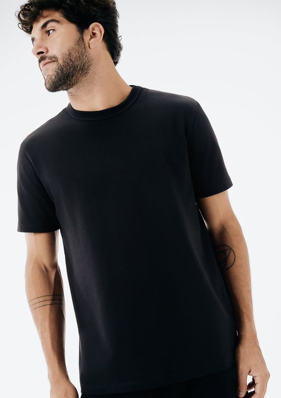 Foto do produto: Camiseta Masculina Texturizada Em Algodão Peruano - Preto