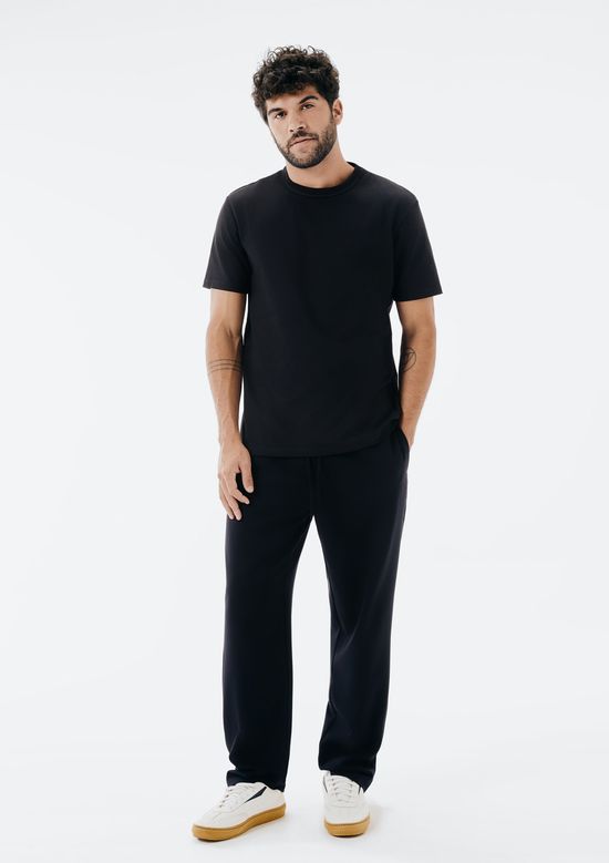 Foto do produto: Camiseta Masculina Texturizada Em Algodão Peruano - Preto