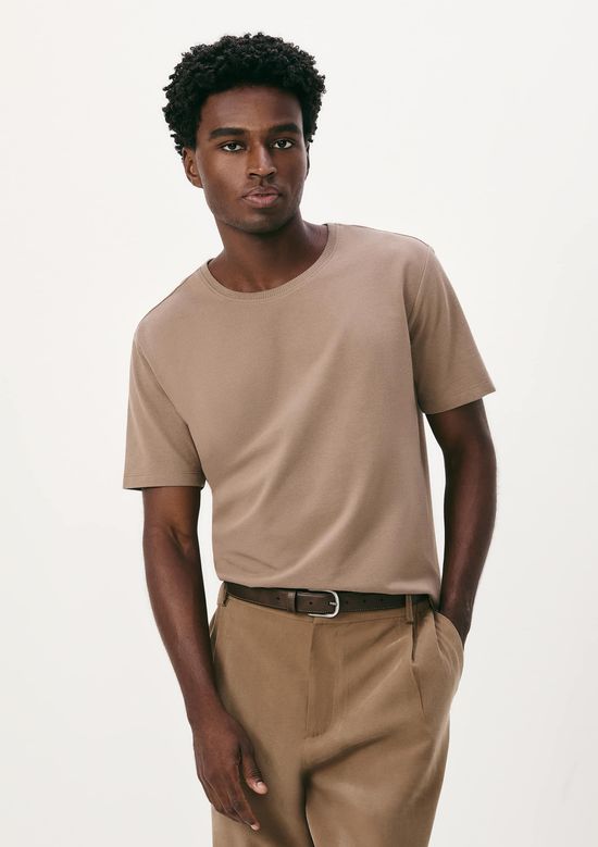 Foto do produto: Camiseta Masculina Texturizada Em Algodão Peruano - Marrom