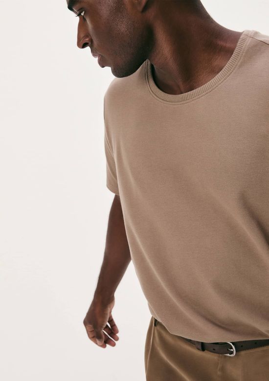 Foto do produto: Camiseta Masculina Texturizada Em Algodão Peruano - Marrom