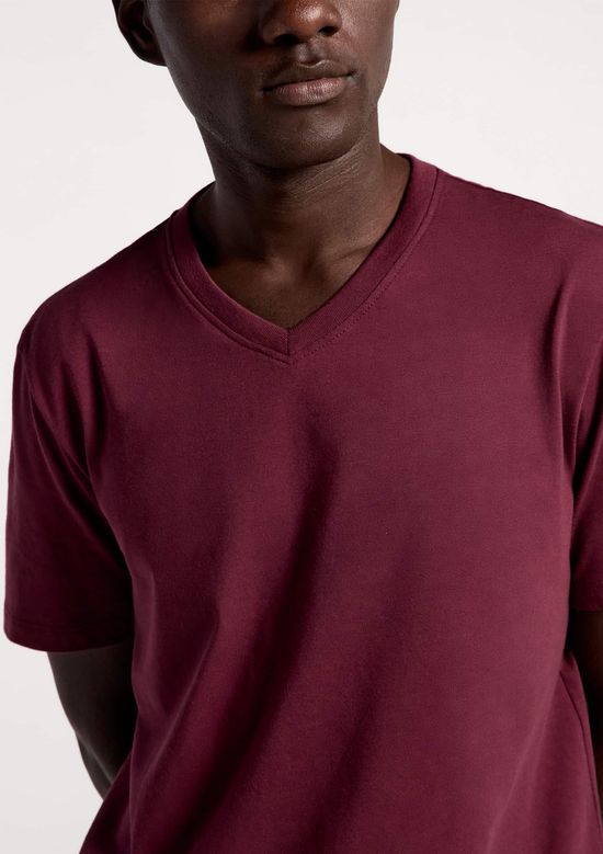 Foto do produto: Camiseta Básica Masculina Manga Curta Gola V World - Vermelho
