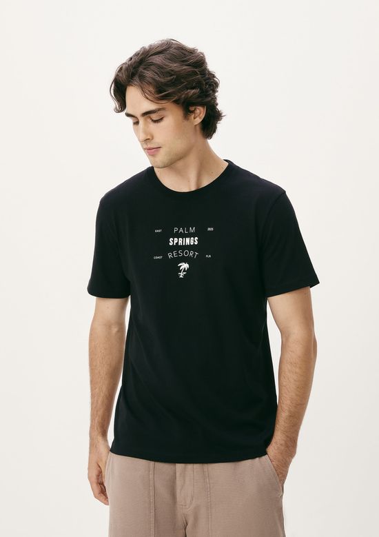 Foto do produto: Camiseta Masculina Manga Curta Com Estampa - Preto
